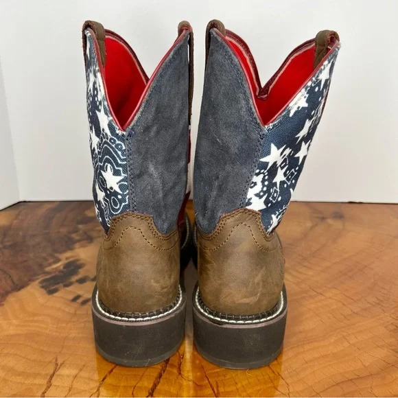 ***SOLD*** Ariat American Flag Western Cowboy Boots - Picture 2 of 7